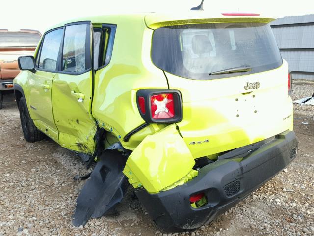 ZACCJBAB5HPG06695 - 2017 JEEP RENEGADE S Կանաչ լուսանկար 3