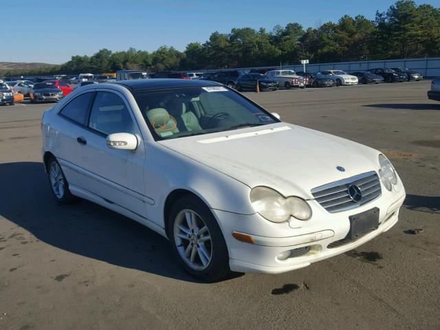 WDBRN47J92A214494 - 2002 MERCEDES-BENZ C 230K SPO WHITE photo 1