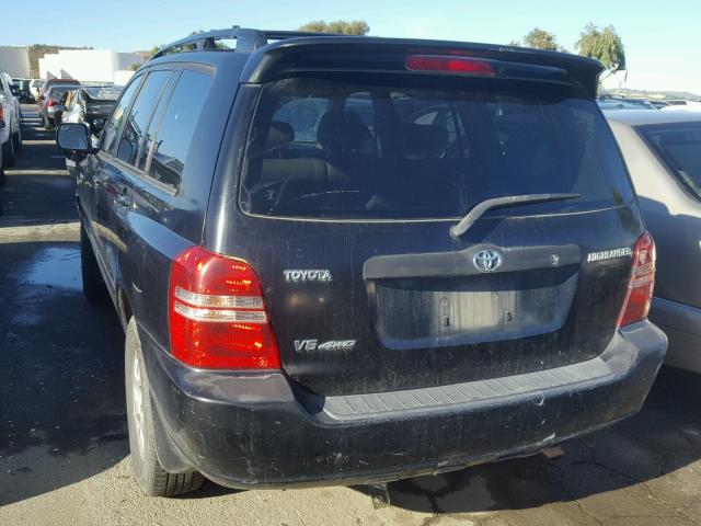 JTEHF21A410019104 - 2001 TOYOTA HIGHLANDER BLACK photo 3