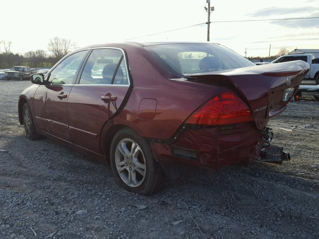 1HGCM56306A084227 - 2006 HONDA ACCORD SE MAROON photo 3