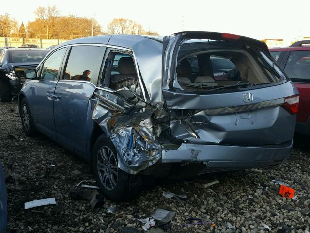 5FNRL5H65BB041961 - 2011 HONDA ODYSSEY EX BLUE photo 3