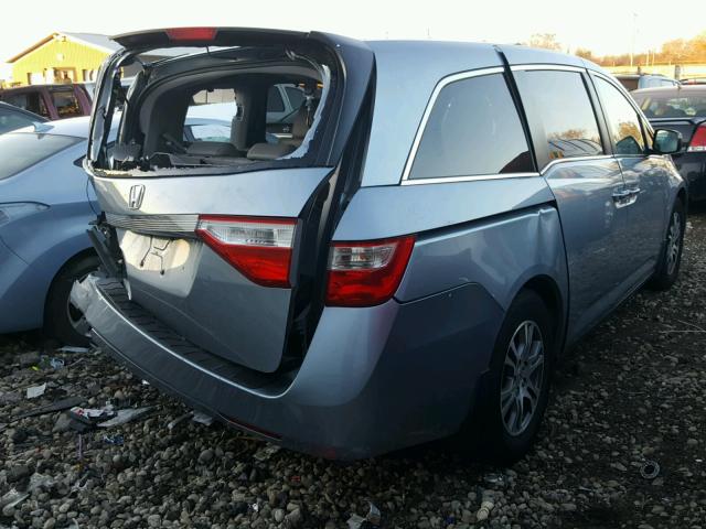 5FNRL5H65BB041961 - 2011 HONDA ODYSSEY EX BLUE photo 4