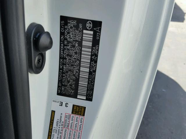 JTKJF5C79FJ007372 - 2015 TOYOTA SCION TC 白色 照片 10