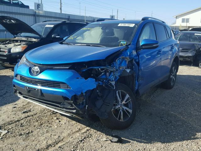 JTMRFREV4HJ108206 - 2017 TOYOTA RAV4 XLE BLUE photo 2