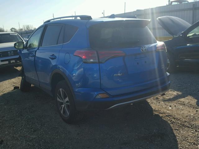 JTMRFREV4HJ108206 - 2017 TOYOTA RAV4 XLE BLUE photo 3