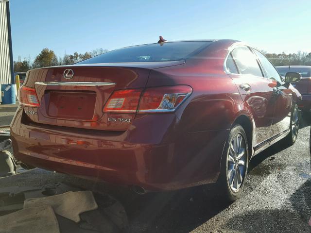 JTHBK1EG1A2404962 - 2010 LEXUS ES 350 MAROON photo 4