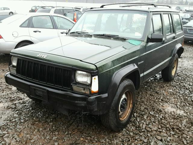 1J4FJ28S6SL504430 - 1995 JEEP CHEROKEE S GREEN photo 2