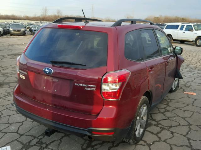 JF2SJADC0FG483331 - 2015 SUBARU FORESTER 2 BURGUNDY photo 4