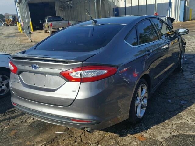 1FA6P0H73E5362234 - 2014 FORD FUSION SE GRAY photo 4