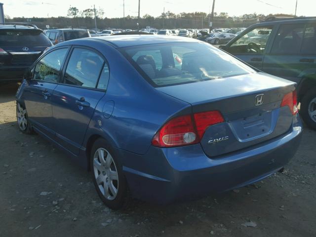 2HGFA16537H503707 - 2007 HONDA CIVIC LX BLUE photo 3