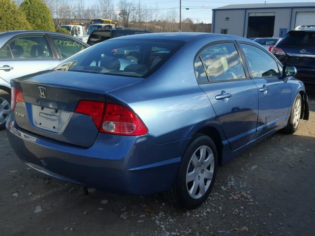 2HGFA16537H503707 - 2007 HONDA CIVIC LX BLUE photo 4