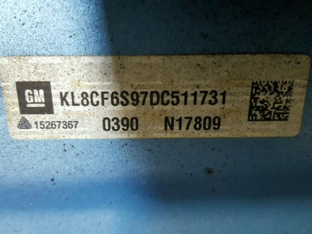 KL8CF6S97DC511731 - 2013 CHEVROLET SPARK 2LT BLUE photo 10