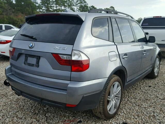 WBXPC93497WF22678 - 2007 BMW X3 3.0SI GRAY photo 4