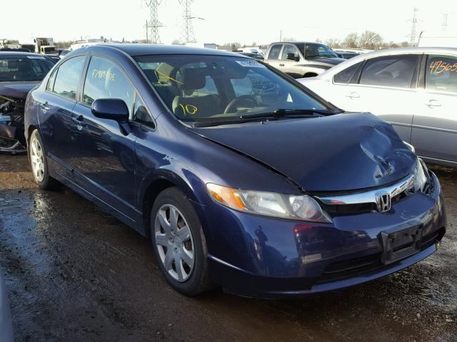 1HGFA16548L113509 - 2008 HONDA CIVIC LX BLUE photo 1