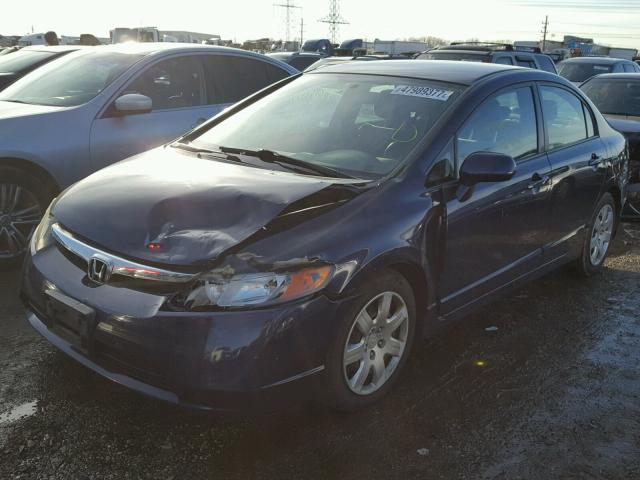 1HGFA16548L113509 - 2008 HONDA CIVIC LX BLUE photo 2