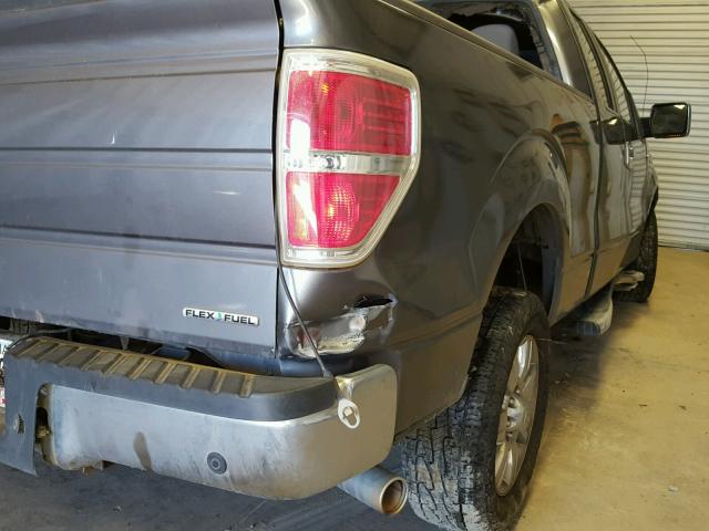 1FTEX1CM3BFA82747 - 2011 FORD F150 SUPER GRAY photo 9