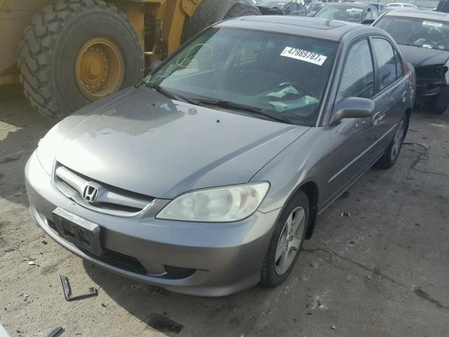 2HGES26744H507793 - 2004 HONDA CIVIC EX GRAY photo 2