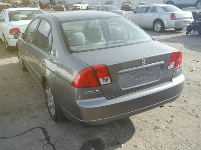 2HGES26744H507793 - 2004 HONDA CIVIC EX GRAY photo 3