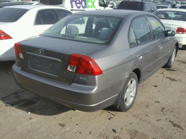 2HGES26744H507793 - 2004 HONDA CIVIC EX GRAY photo 4