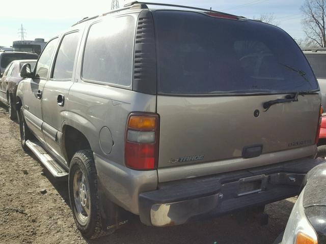 1GNEK13T01J148020 - 2001 CHEVROLET TAHOE K150 TAN photo 3