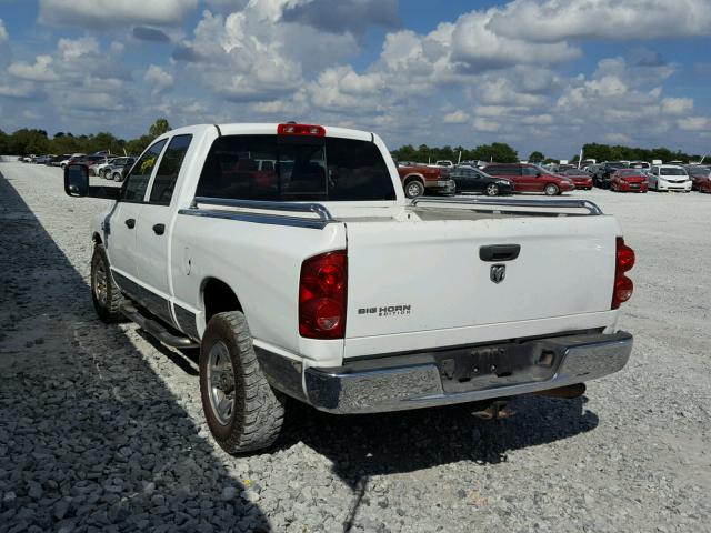3D7KR28A67G839329 - 2007 DODGE RAM 2500 S WHITE photo 3