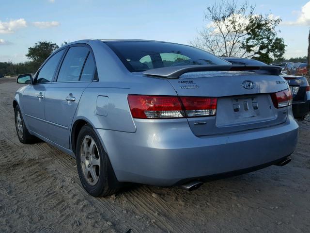 5NPEU46F97H176748 - 2007 HYUNDAI SONATA SE BLUE photo 3