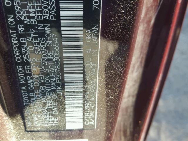 JTKJF5C78D3056547 - 2013 TOYOTA SCION TC 紫色 照片 10