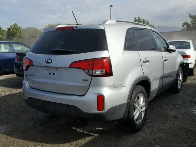 5XYKT4A64EG533142 - 2014 KIA SORENTO LX SILVER photo 4