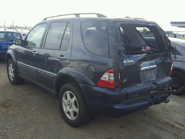 4JGAB75EX2A302934 - 2002 MERCEDES-BENZ ML 500 BLUE photo 3