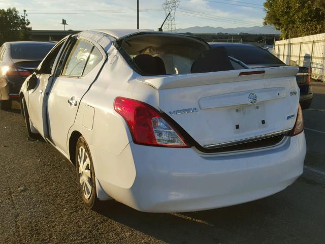 3N1CN7AP8EK462389 - 2014 NISSAN VERSA S WHITE photo 3