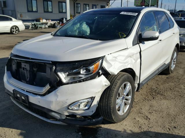 2FMTK3J88FBB74110 - 2015 FORD EDGE SEL WHITE photo 2