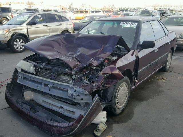 JF1BC6339PH606584 - 1993 SUBARU LEGACY L MAROON photo 2