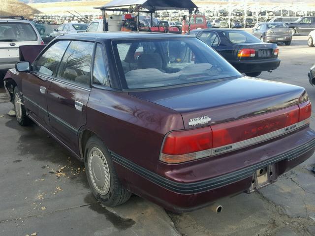 JF1BC6339PH606584 - 1993 SUBARU LEGACY L MAROON photo 3