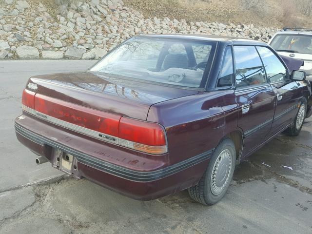 JF1BC6339PH606584 - 1993 SUBARU LEGACY L MAROON photo 4