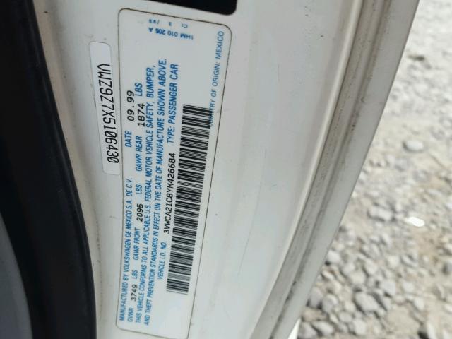 3VWCA21C8YM426684 - 2000 VOLKSWAGEN NEW BEETLE 白色 照片 10