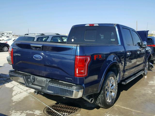 1FTEW1EF4FKE38492 - 2015 FORD F150 SUPER BLUE photo 4