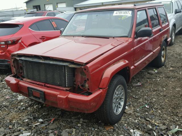 1J4FJ68S7WL154951 - 1998 JEEP CHEROKEE S RED photo 2