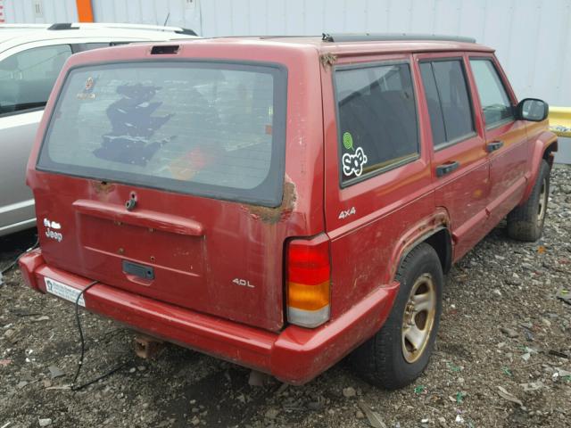 1J4FJ68S7WL154951 - 1998 JEEP CHEROKEE S RED photo 4