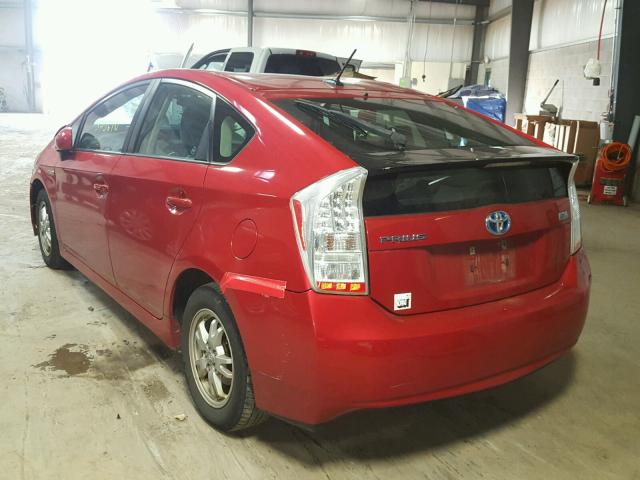 JTDKN3DU9A0115884 - 2010 TOYOTA PRIUS RED photo 3