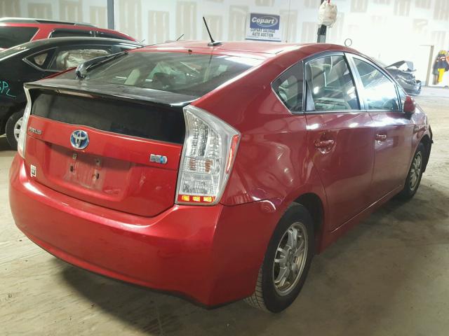 JTDKN3DU9A0115884 - 2010 TOYOTA PRIUS RED photo 4