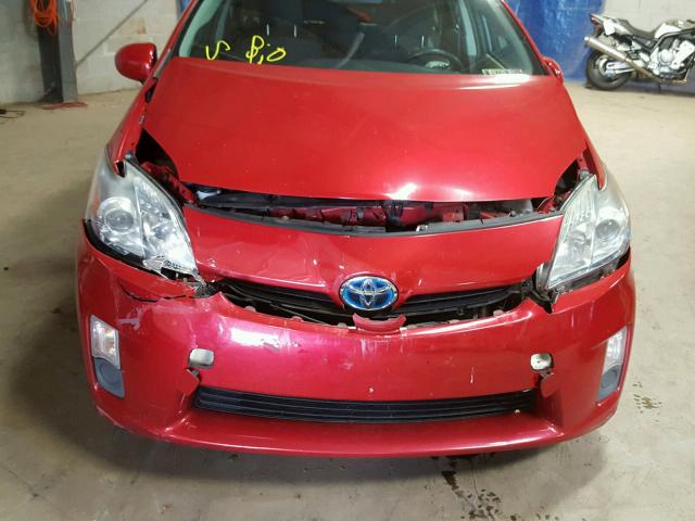 JTDKN3DU9A0115884 - 2010 TOYOTA PRIUS RED photo 7