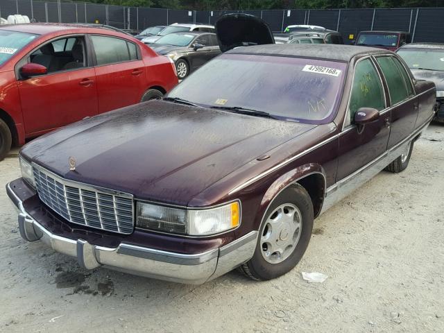 1G6DW52P0RR723303 - 1994 CADILLAC FLEETWOOD BURGUNDY photo 2