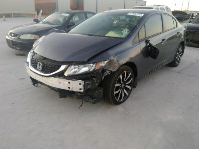 2HGFB2F98EH528766 - 2014 HONDA CIVIC EXL GRAY photo 2