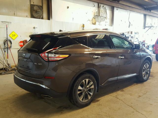 5N1AZ2MH2GN136127 - 2016 NISSAN MURANO S BROWN photo 4