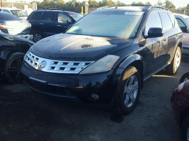 JN8AZ08W85W416387 - 2005 NISSAN MURANO SL BLACK photo 2