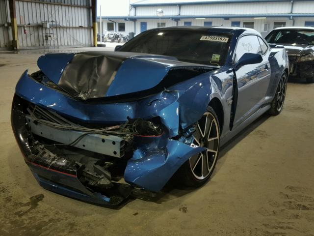 2G1FC1E35D9202685 - 2013 CHEVROLET CAMARO LT BLUE photo 2