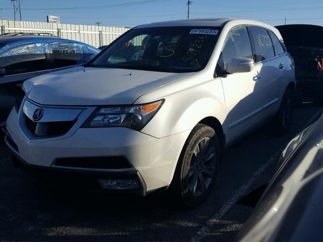 2HNYD2H50BH504236 - 2011 ACURA MDX ADVANC WHITE photo 2