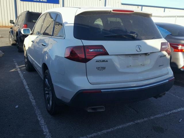 2HNYD2H50BH504236 - 2011 ACURA MDX ADVANC WHITE photo 3