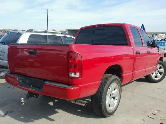 1D7HA18D54S763077 - 2004 DODGE RAM 1500 S RED photo 4