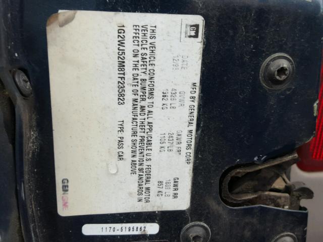 1G2WJ52M8TF235823 - 1996 PONTIAC GRAND PRIX ლურჯი ფოტო 10